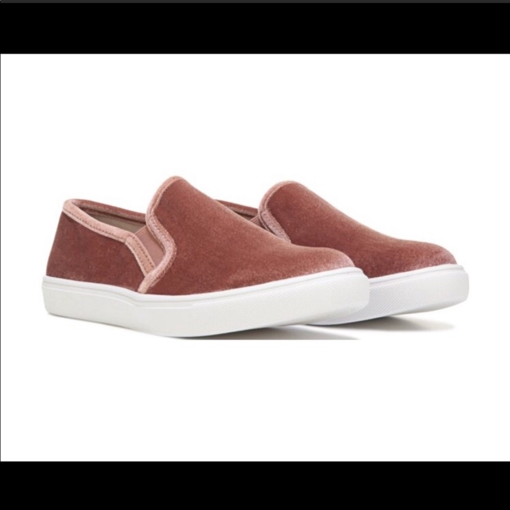 Steve Madden pink velvet slip on sneakers